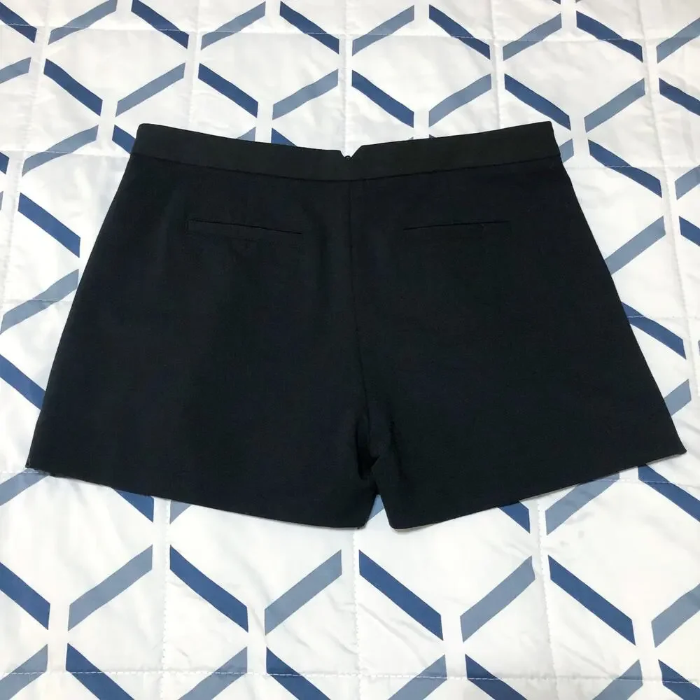 Tibi Black Embossed Faux Leather Shorts